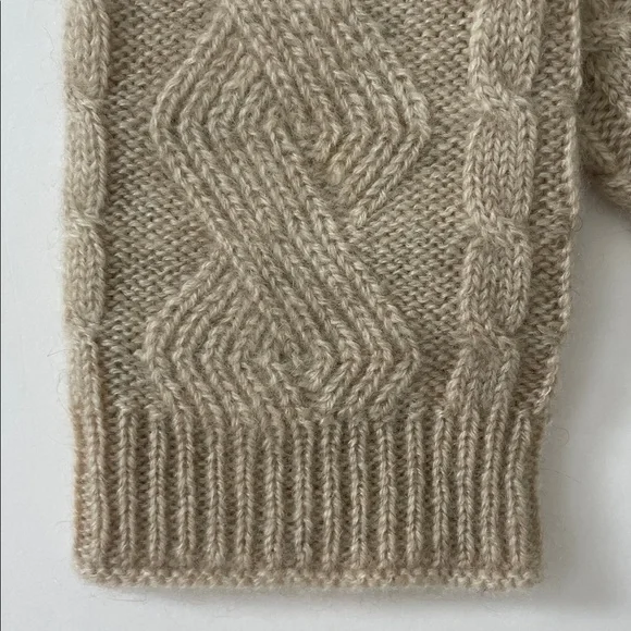 Oats & Rice Knit 100% Cashmere Fingerless Wrist Warmer Gloves - Picture 5 of 10